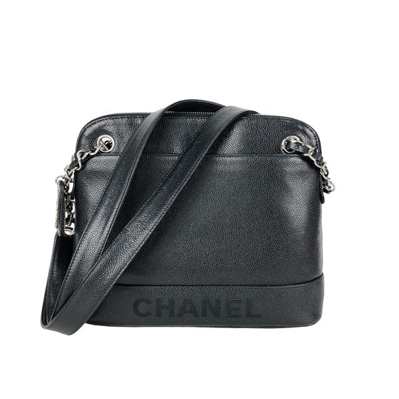 Chanel Chain Shoulder Bag Silver Hardware Black - Picture 1 of 8